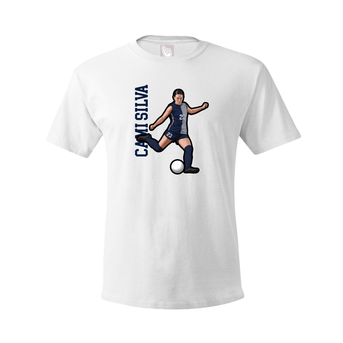 Youth Tee — Name Vertical in White