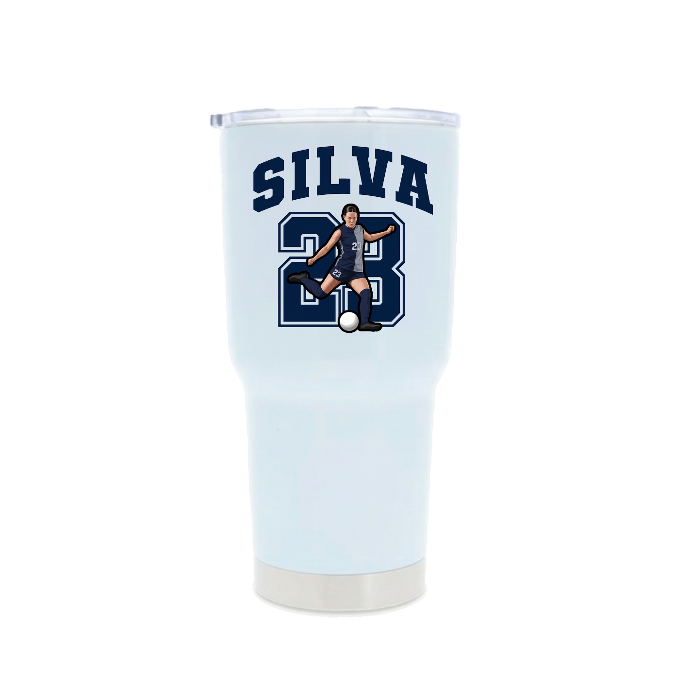 30oz Stainless Steel Tumbler — Number in White