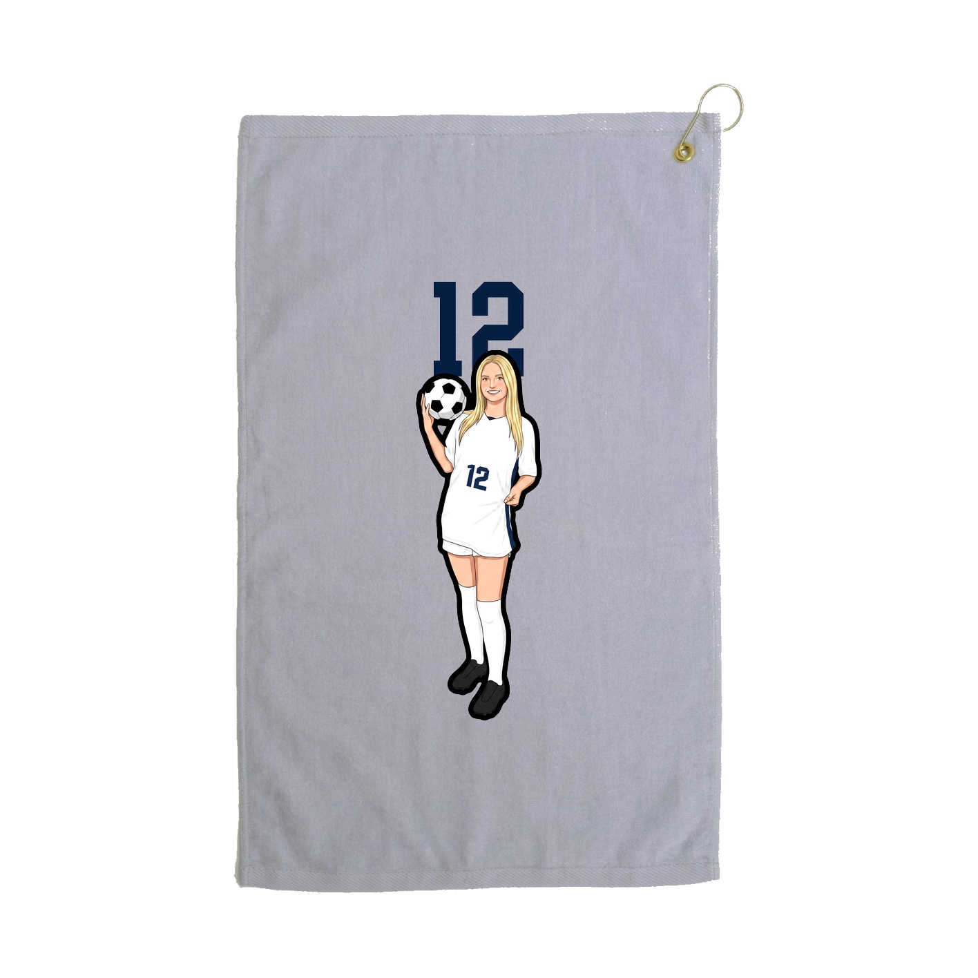 Golf Towel — Number Top in Grey