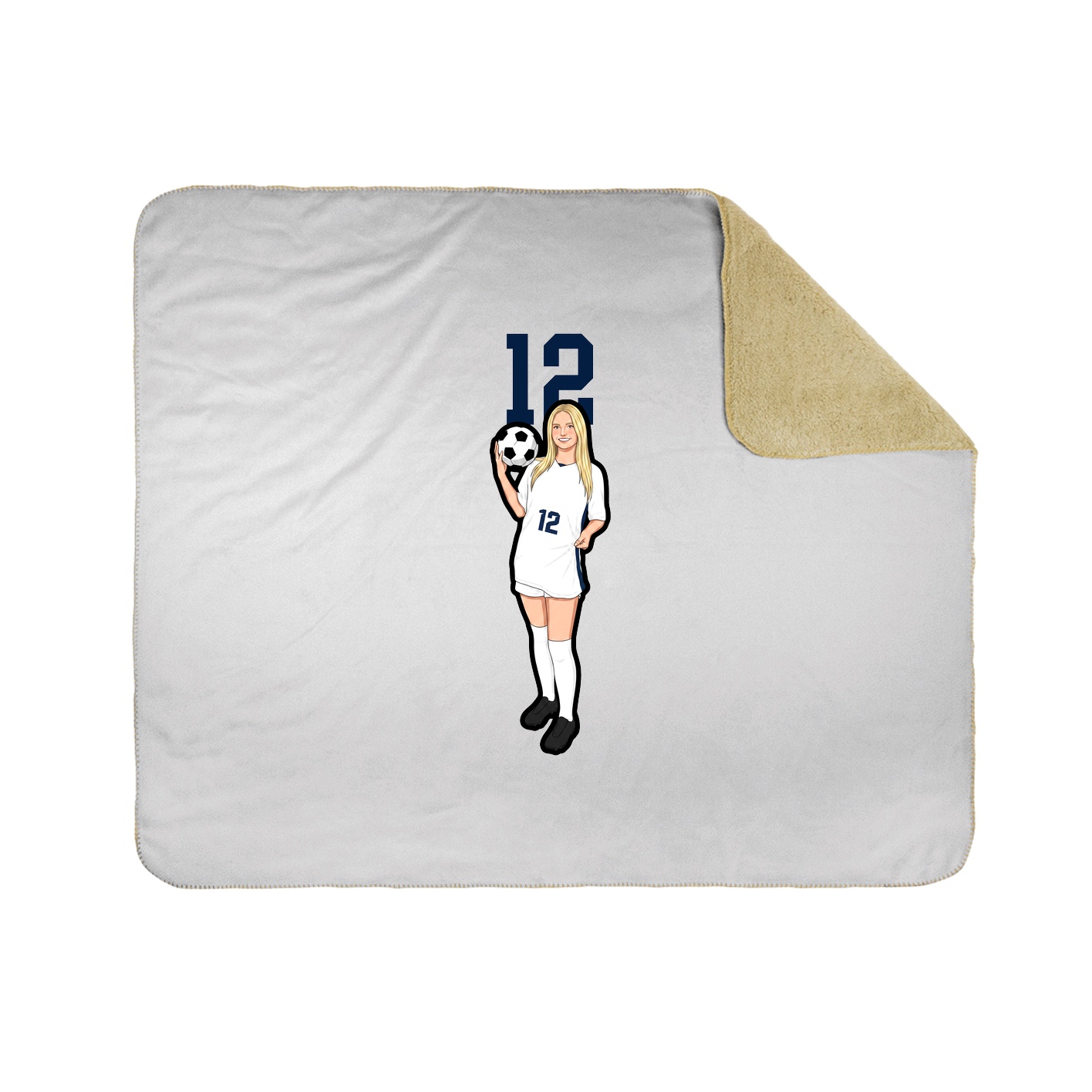 Throw Blanket — Number Top in White