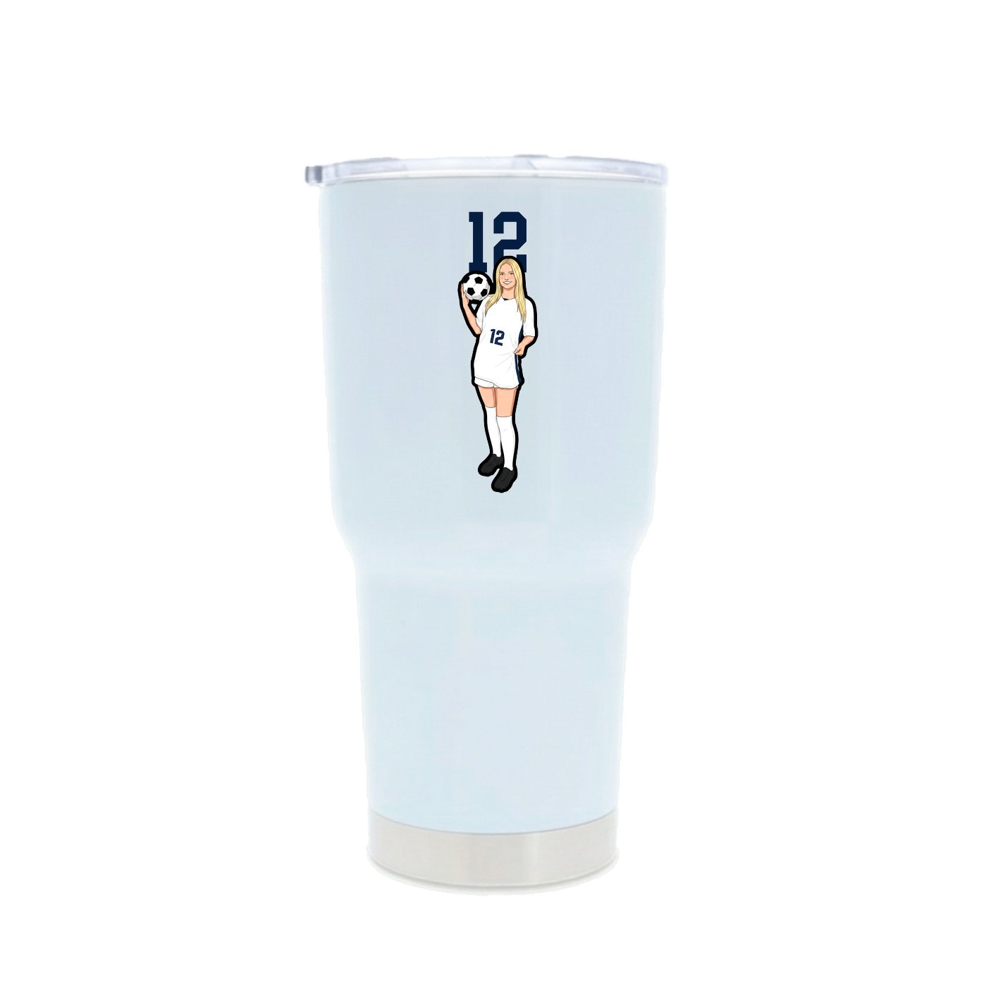 30oz Stainless Steel Tumbler — Number Top in White