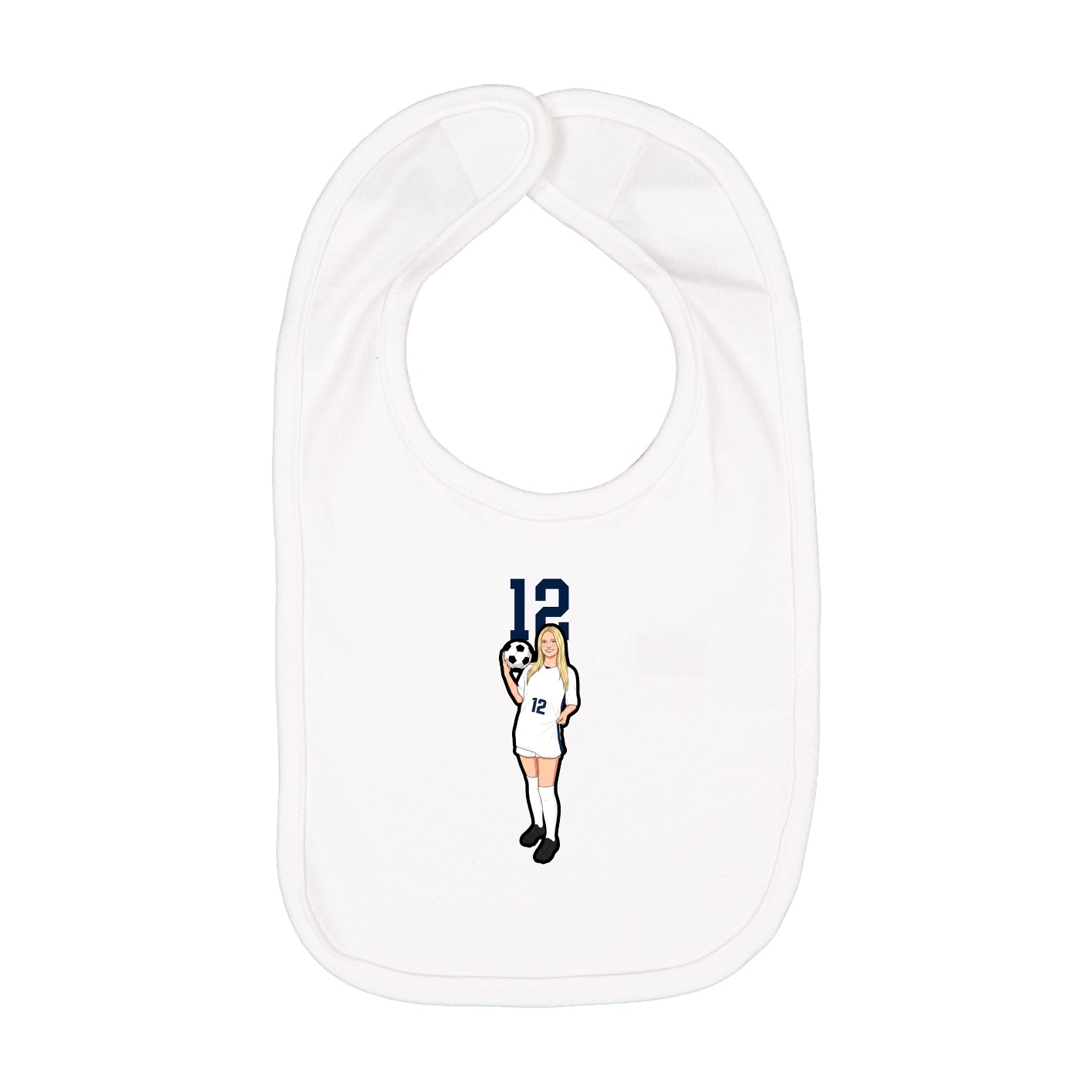 Infant Bib — Number Top in White