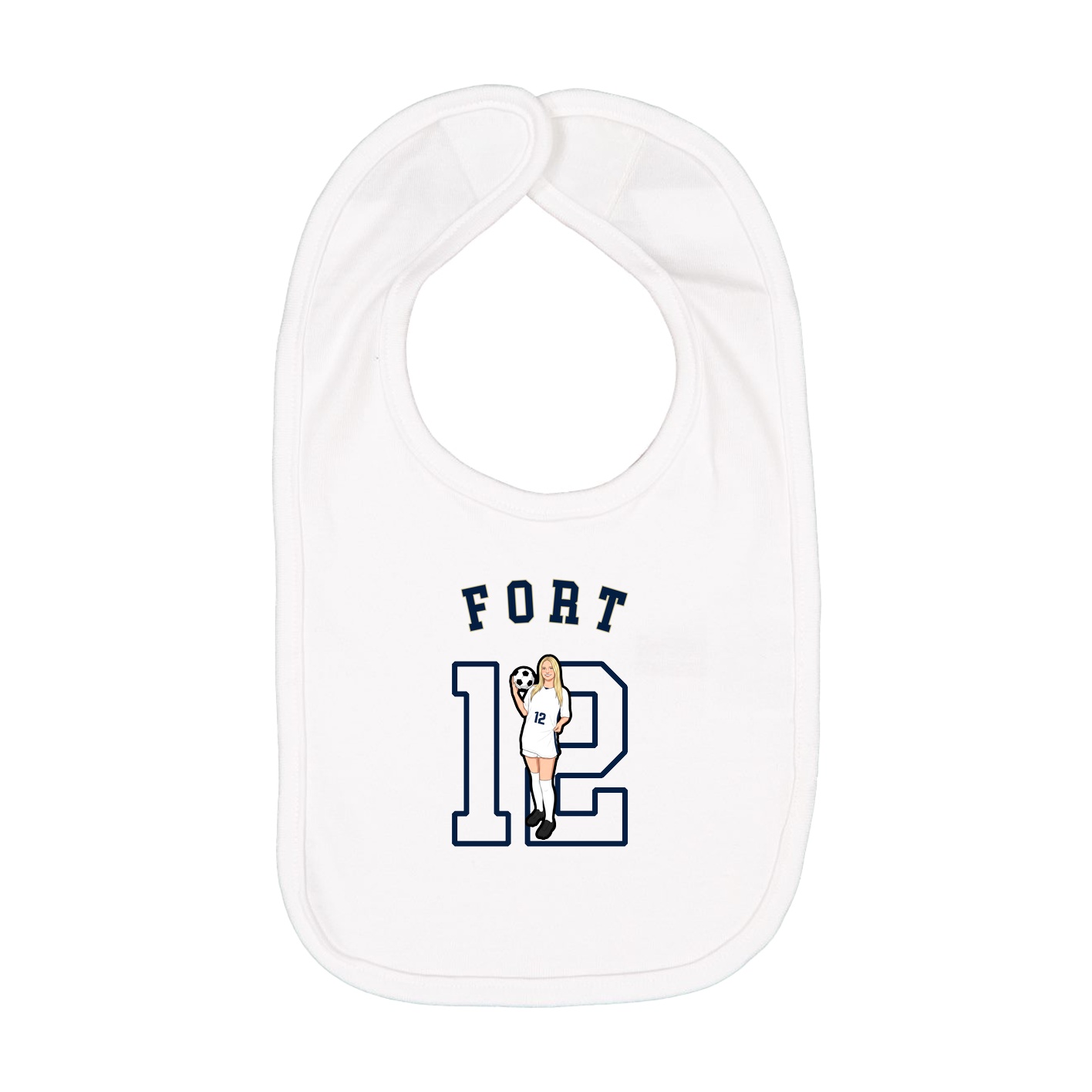 Infant Bib — Shirsey Arch in White