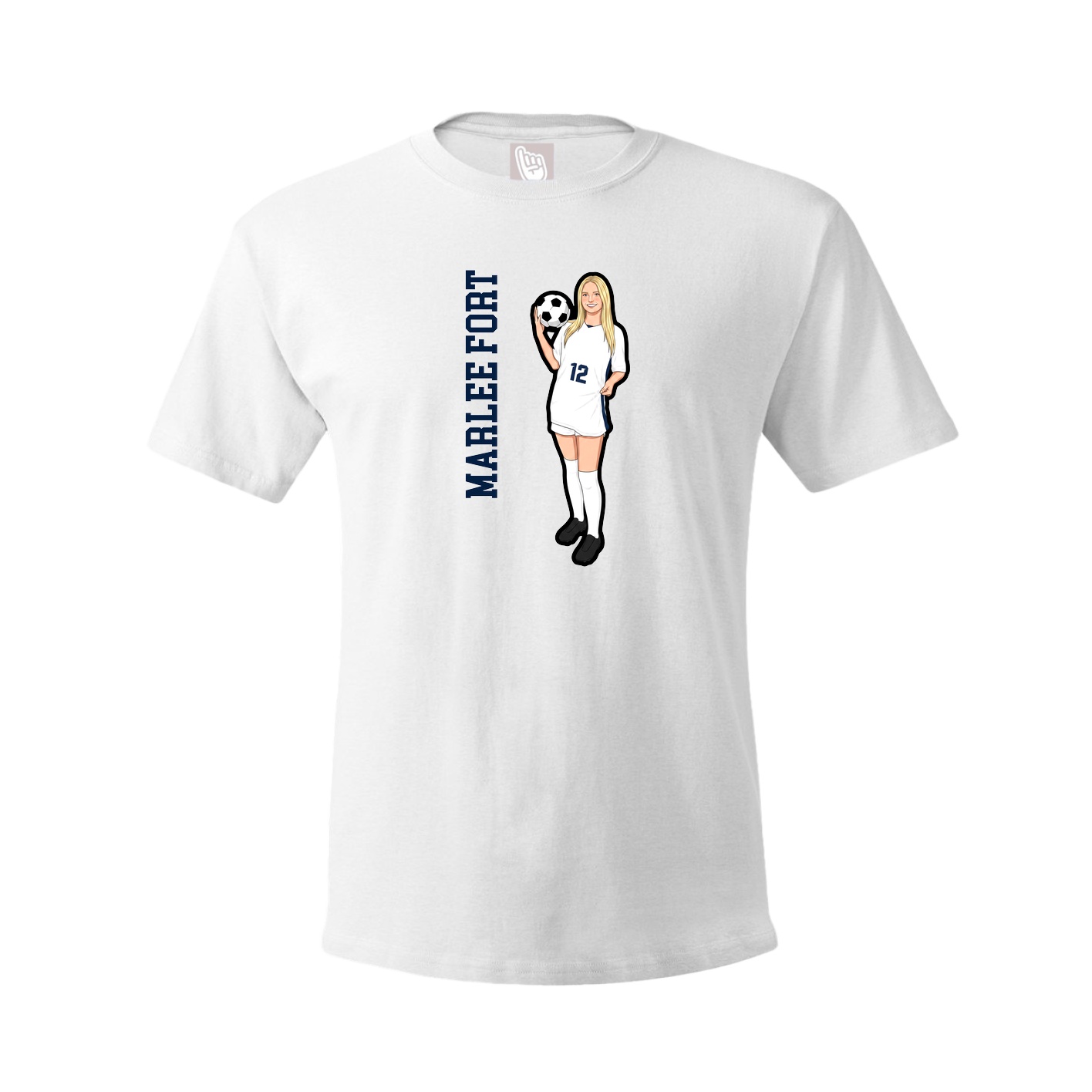 Tee — Name Vertical in White