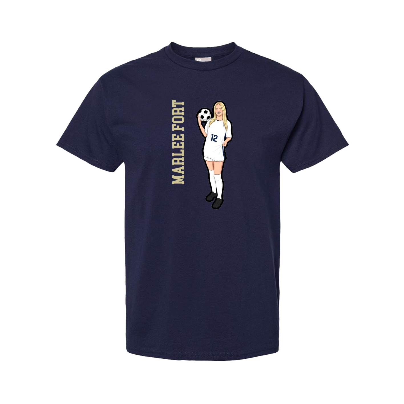 Youth Tee — Name Vertical in Navy
