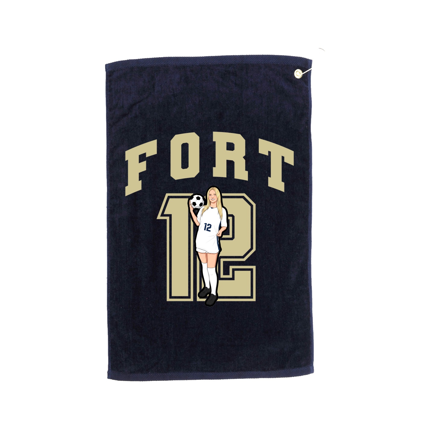 Golf Towel — Number in Navy