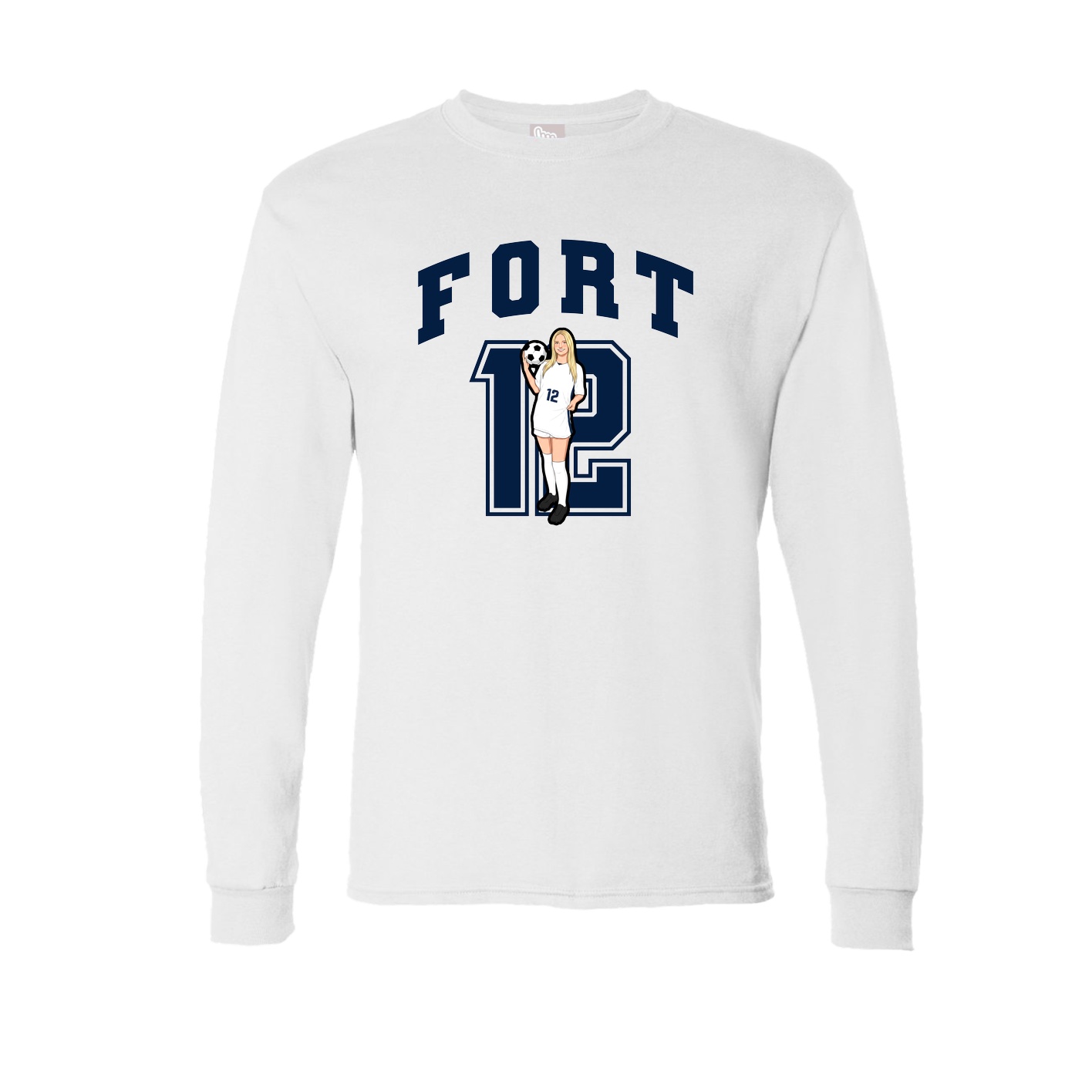 Long Sleeve Tee — Number in White