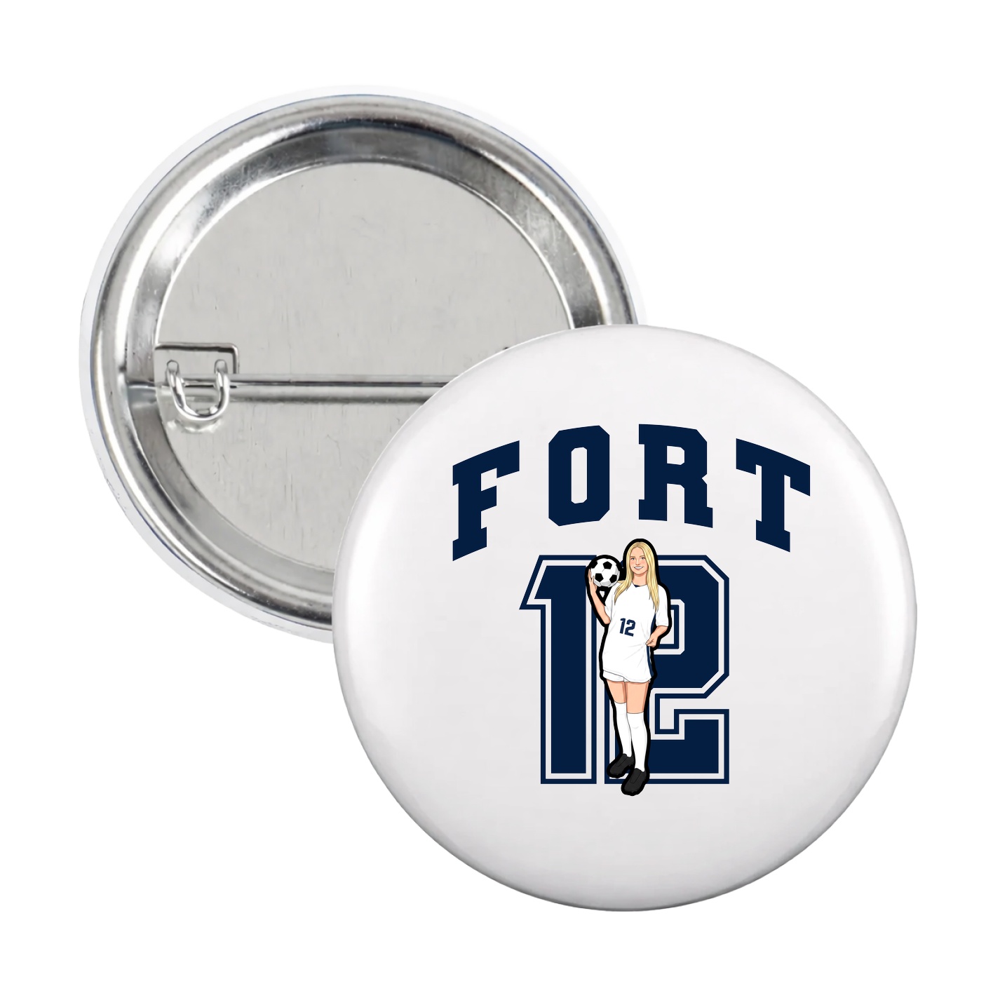 Game Day Button — Number in White