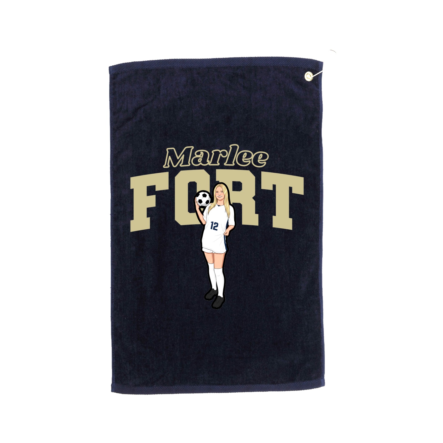 Golf Towel — Name Arch in Navy