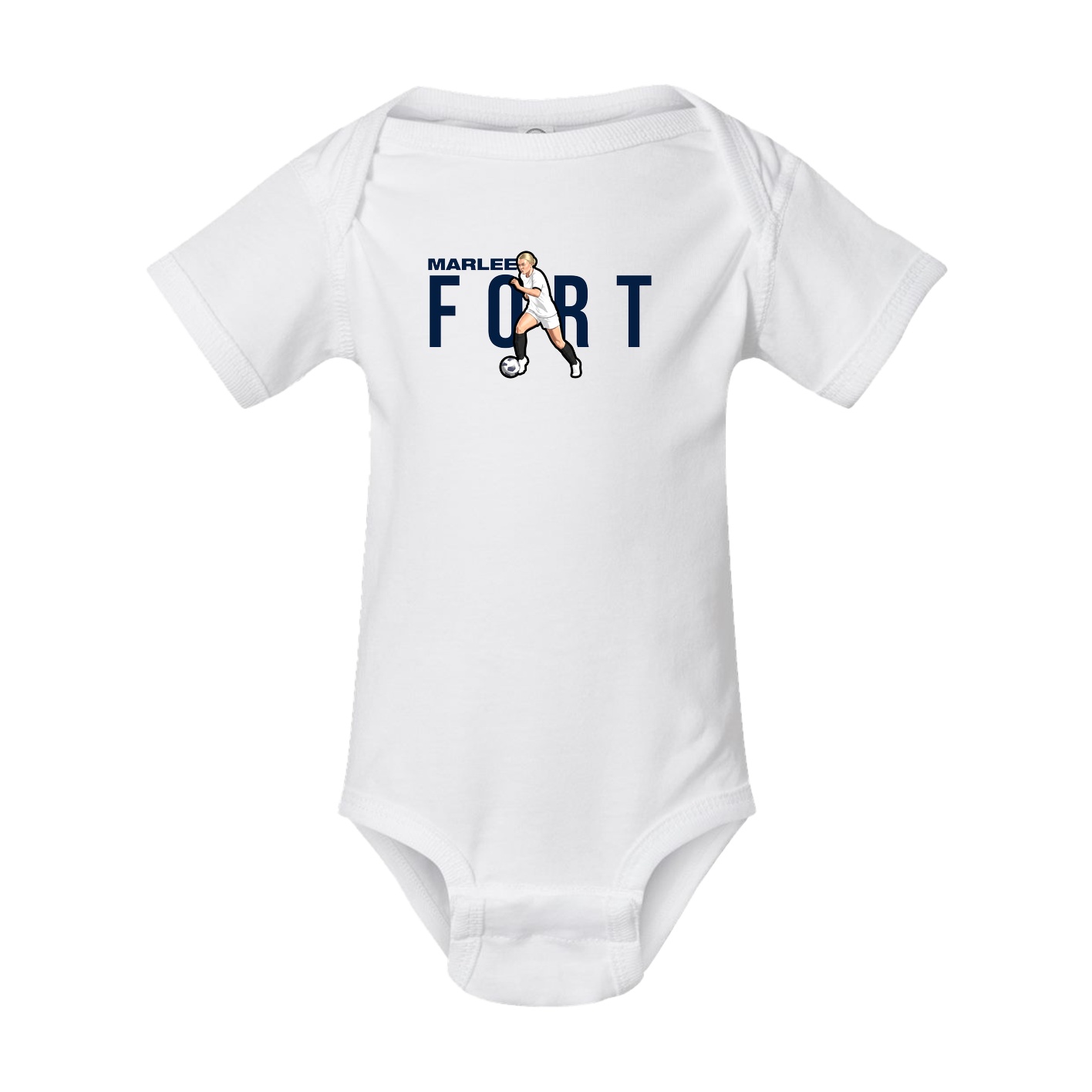 Baby Onesie — Player Name in White