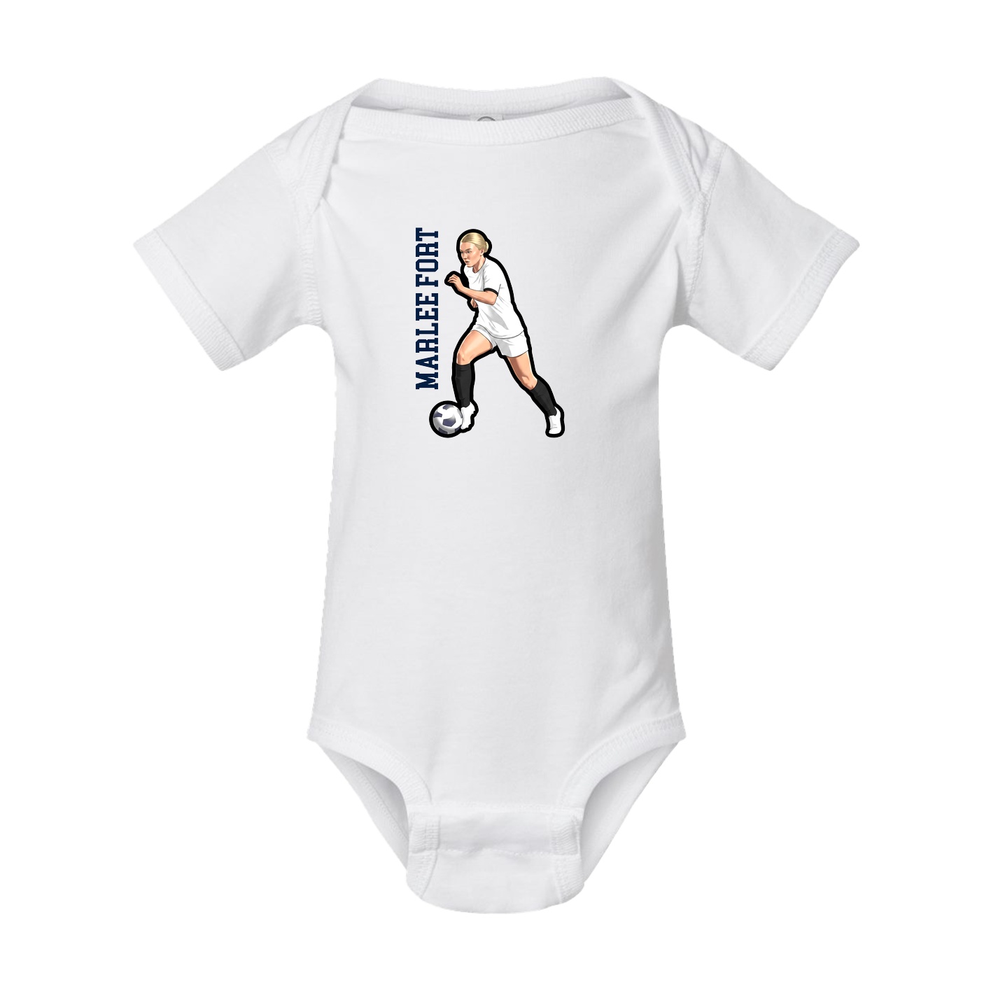 Baby Onesie — Name Vertical in White