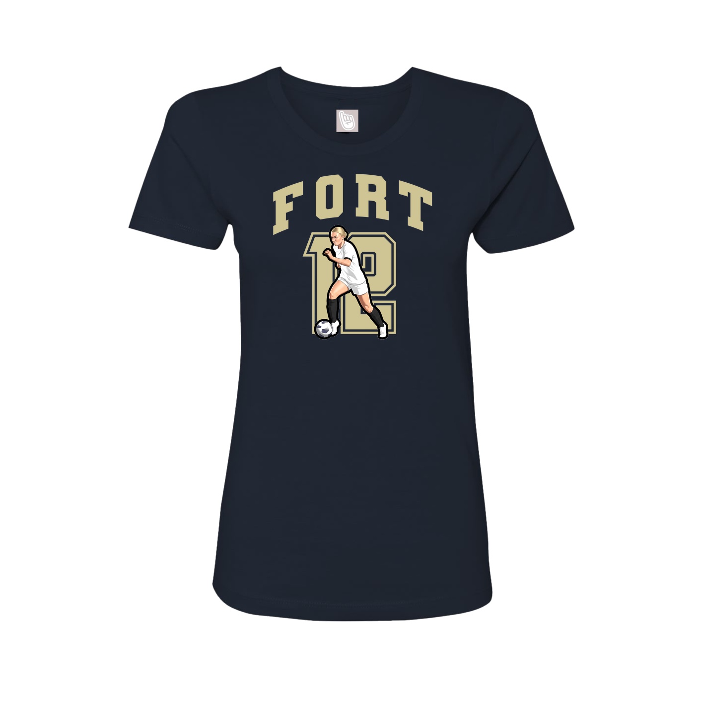 Fitted Women's Tee — Number in Navy