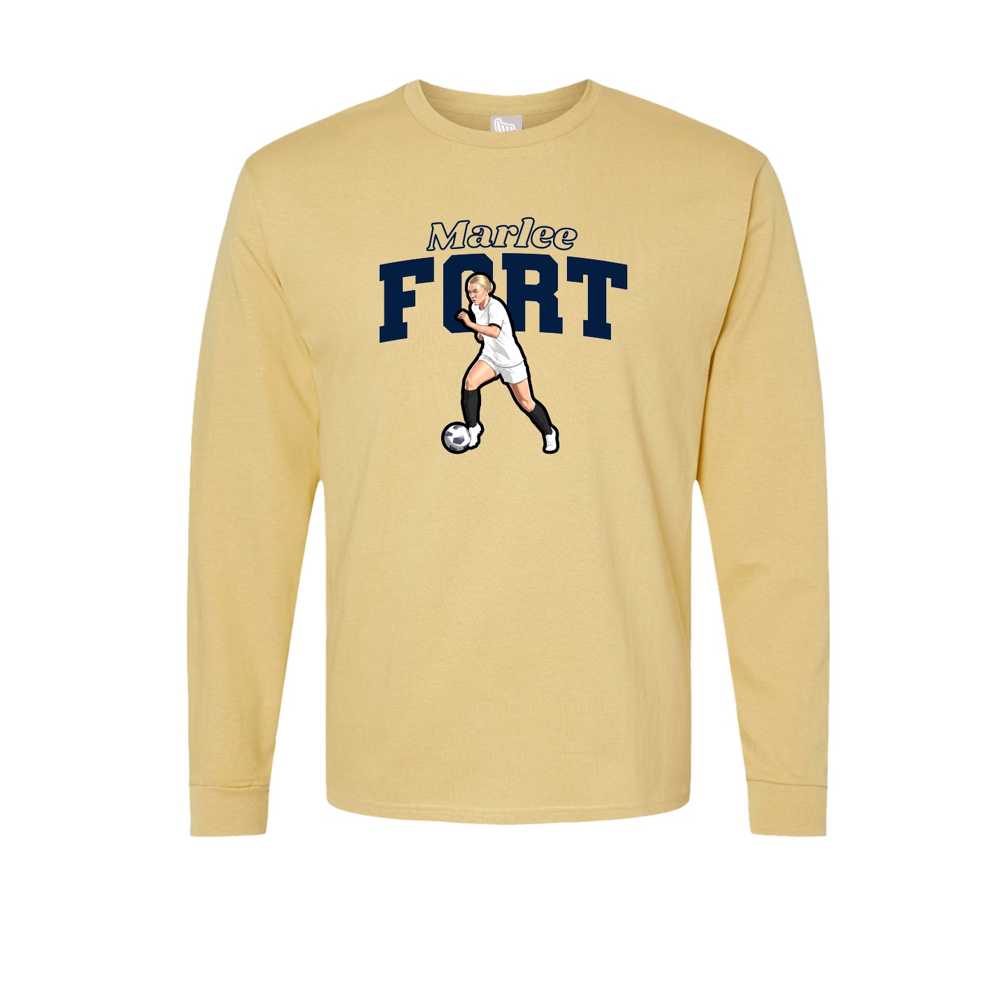 Long Sleeve Tee — Name Arch in Vegas Gold