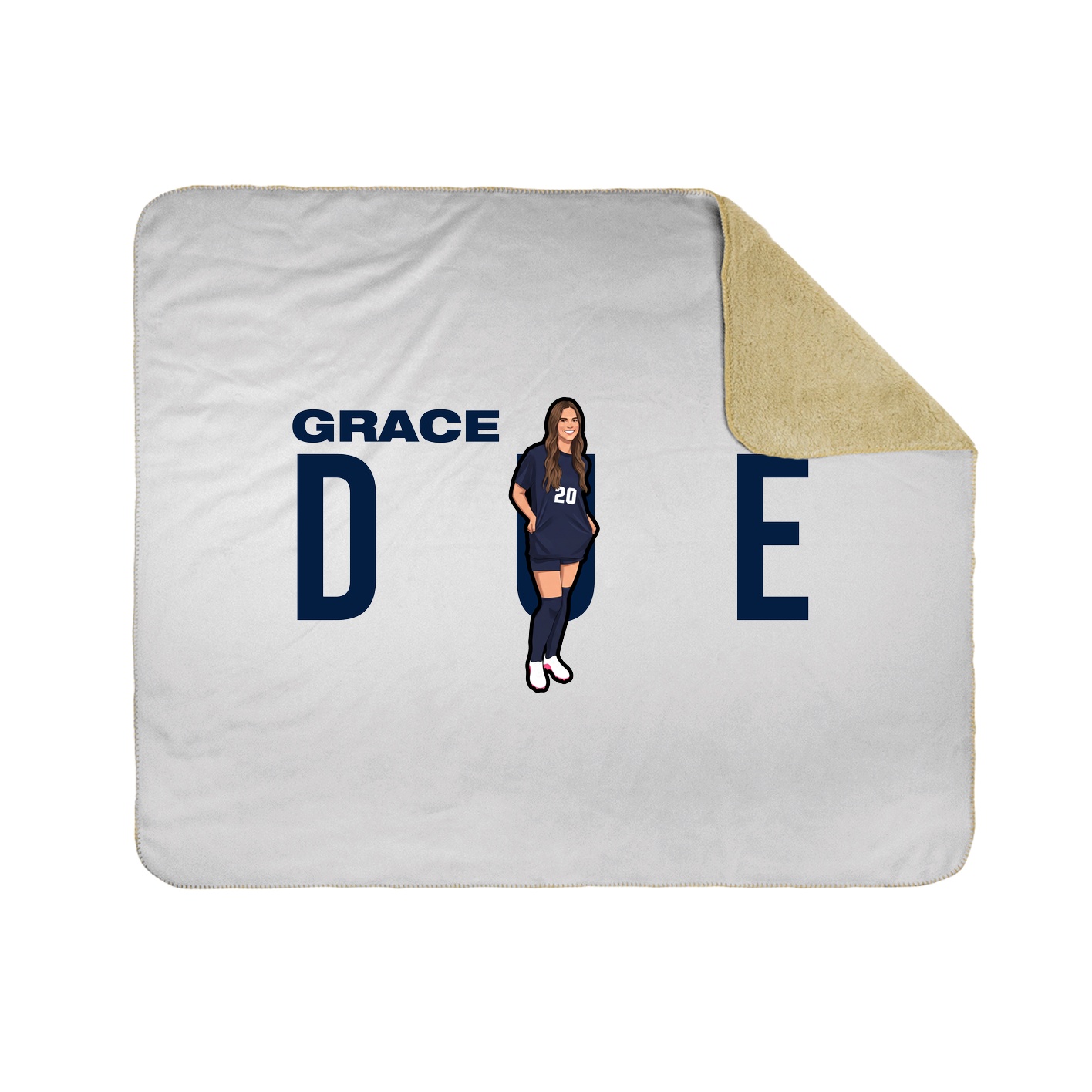 Throw Blanket — Player Name in White