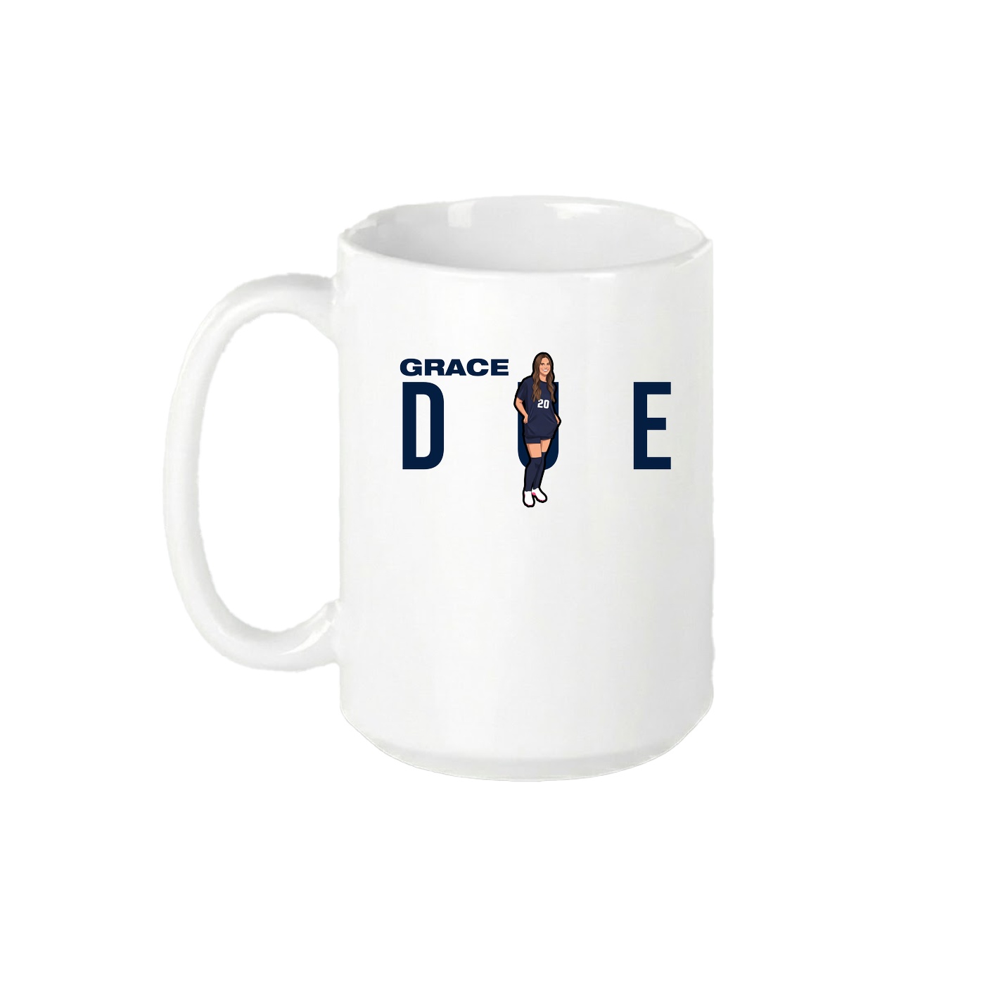 15oz Coffee Mug — Player Name in White