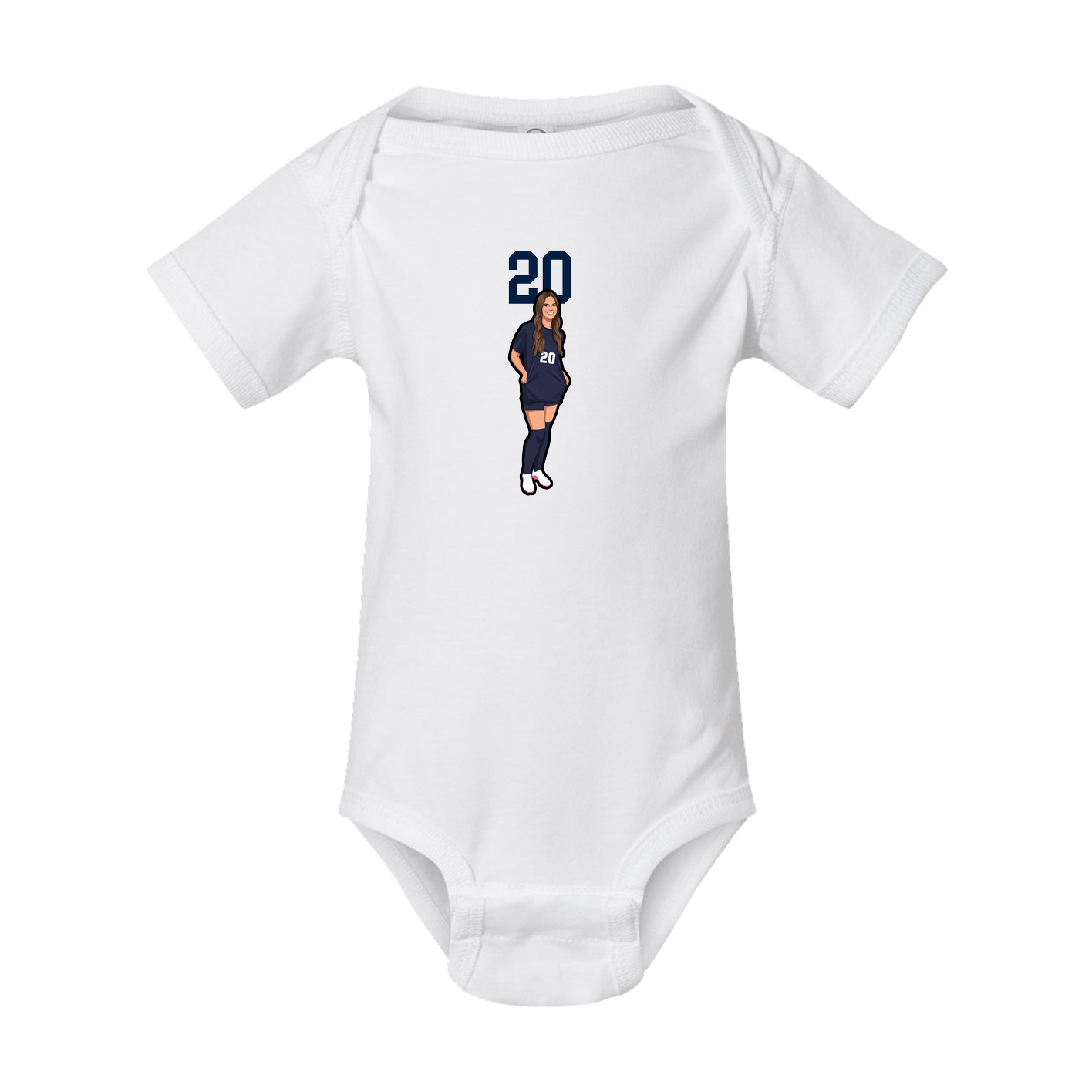Baby Onesie — Number Top in White