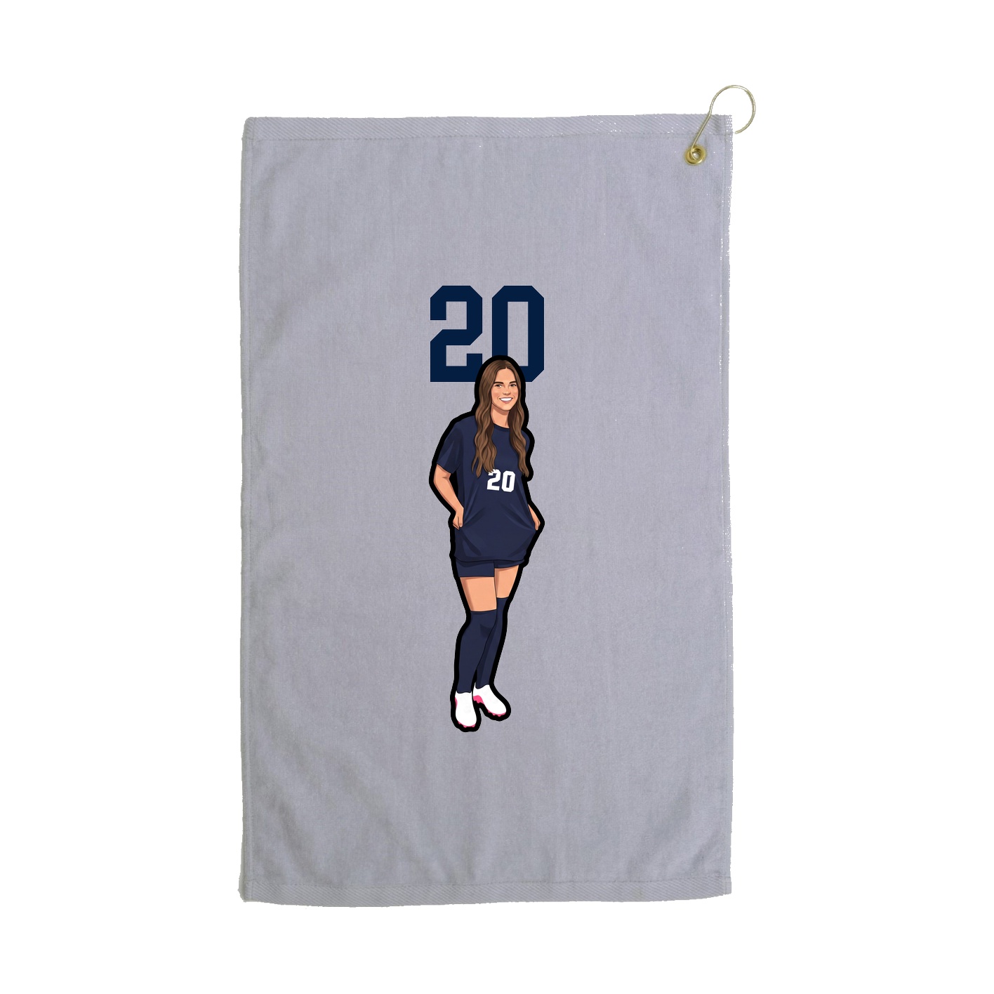 Golf Towel — Number Top in Grey