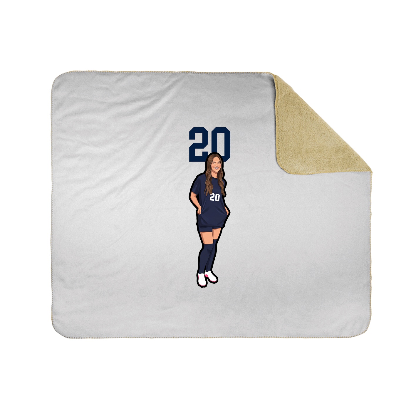 Throw Blanket — Number Top in White