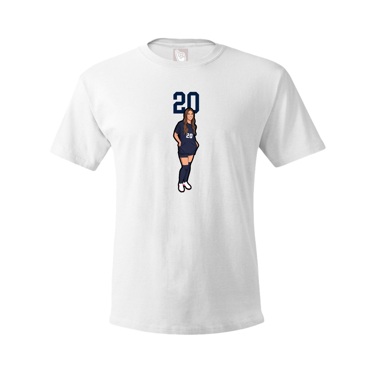 Youth Tee — Number Top in White