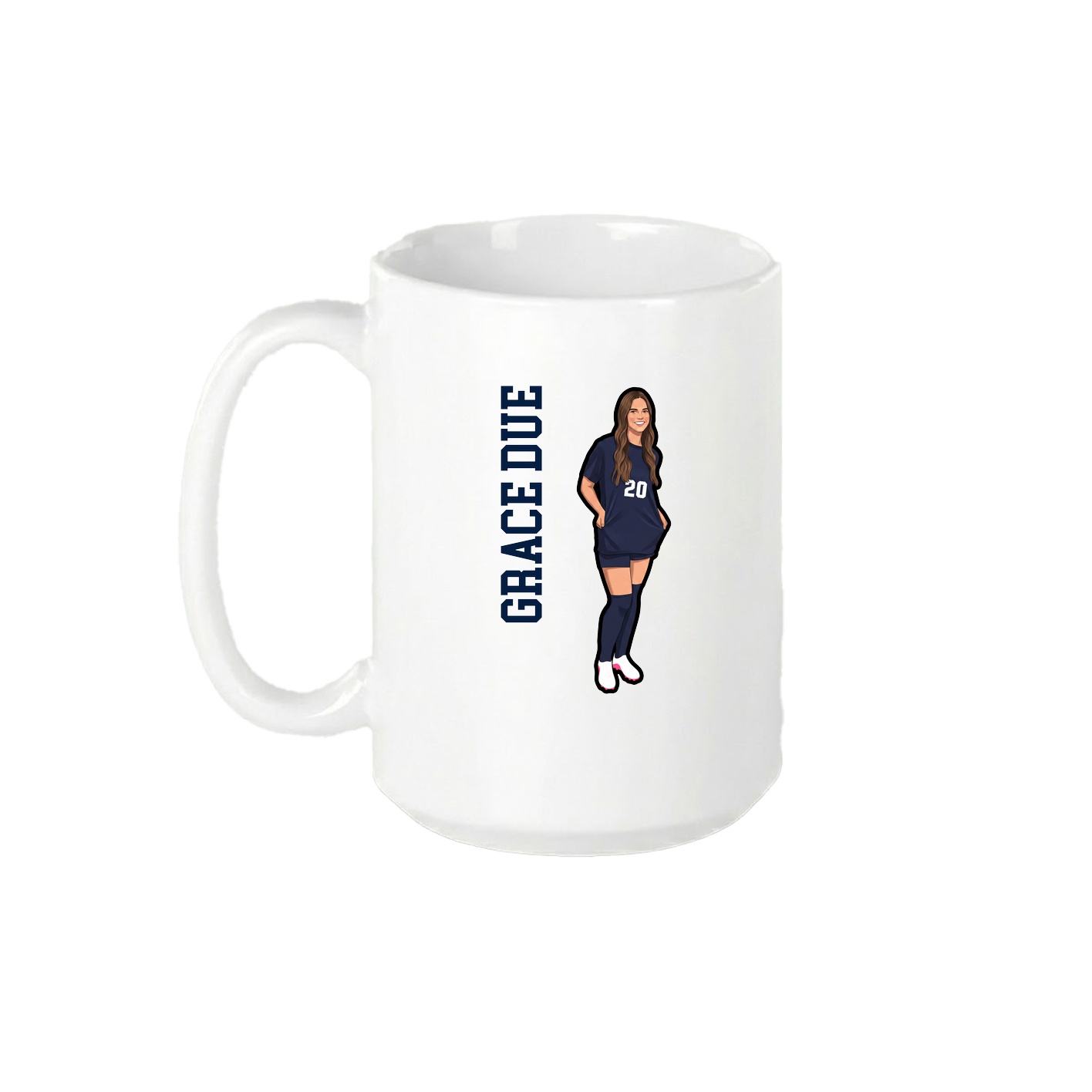 15oz Coffee Mug — Name Vertical in White