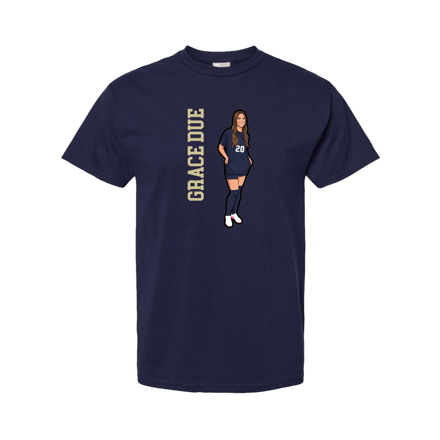 Tee — Name Vertical in Navy