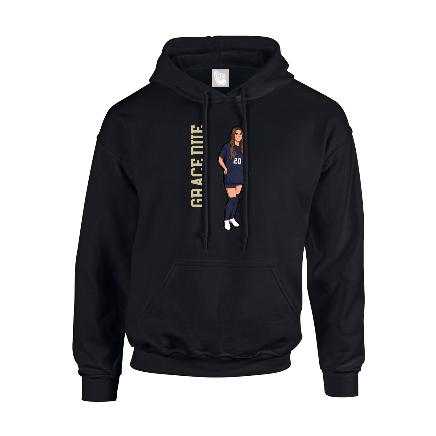 Youth Hoodie — Name Vertical in Black