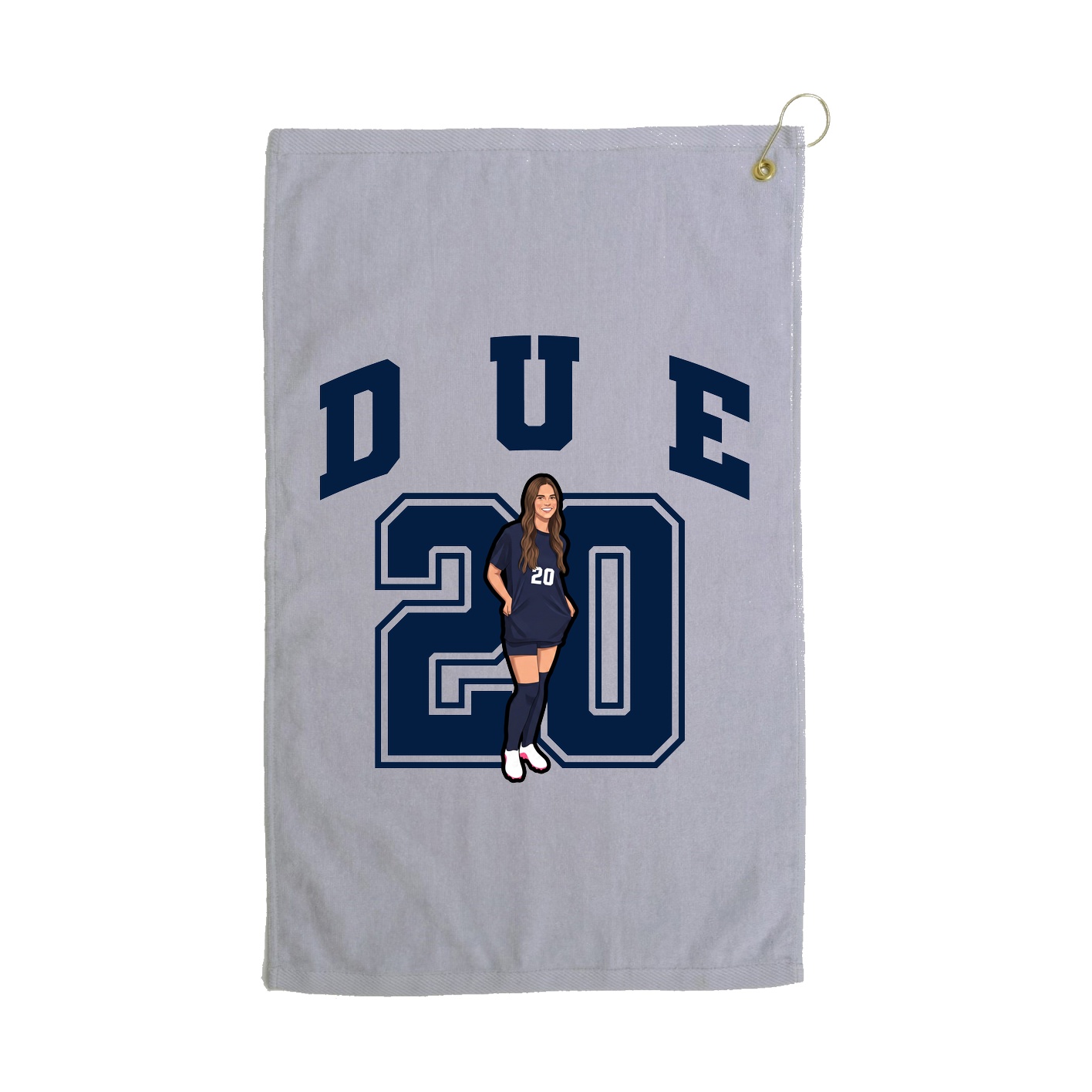 Golf Towel — Number in Grey