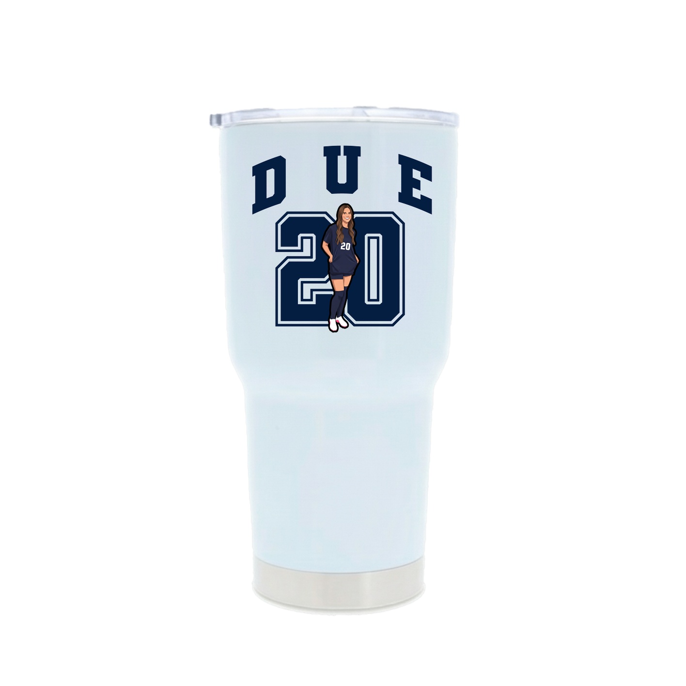 30oz Stainless Steel Tumbler — Number in White