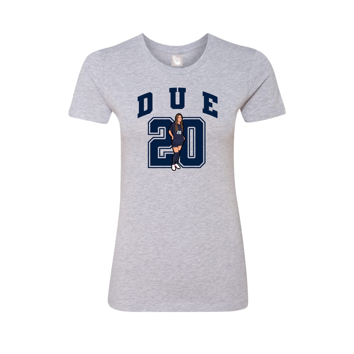 Fitted Women's Tee — Number in Grey