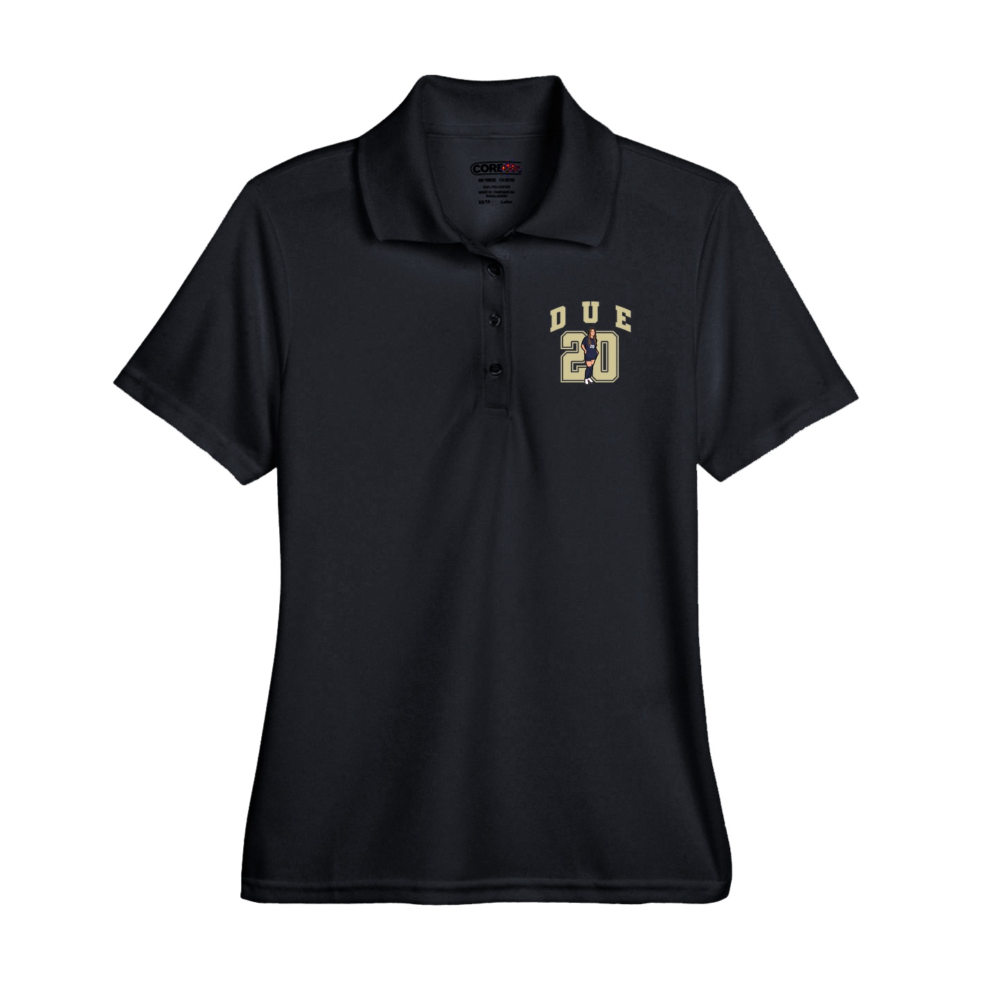 Performance Polo — Number in Black