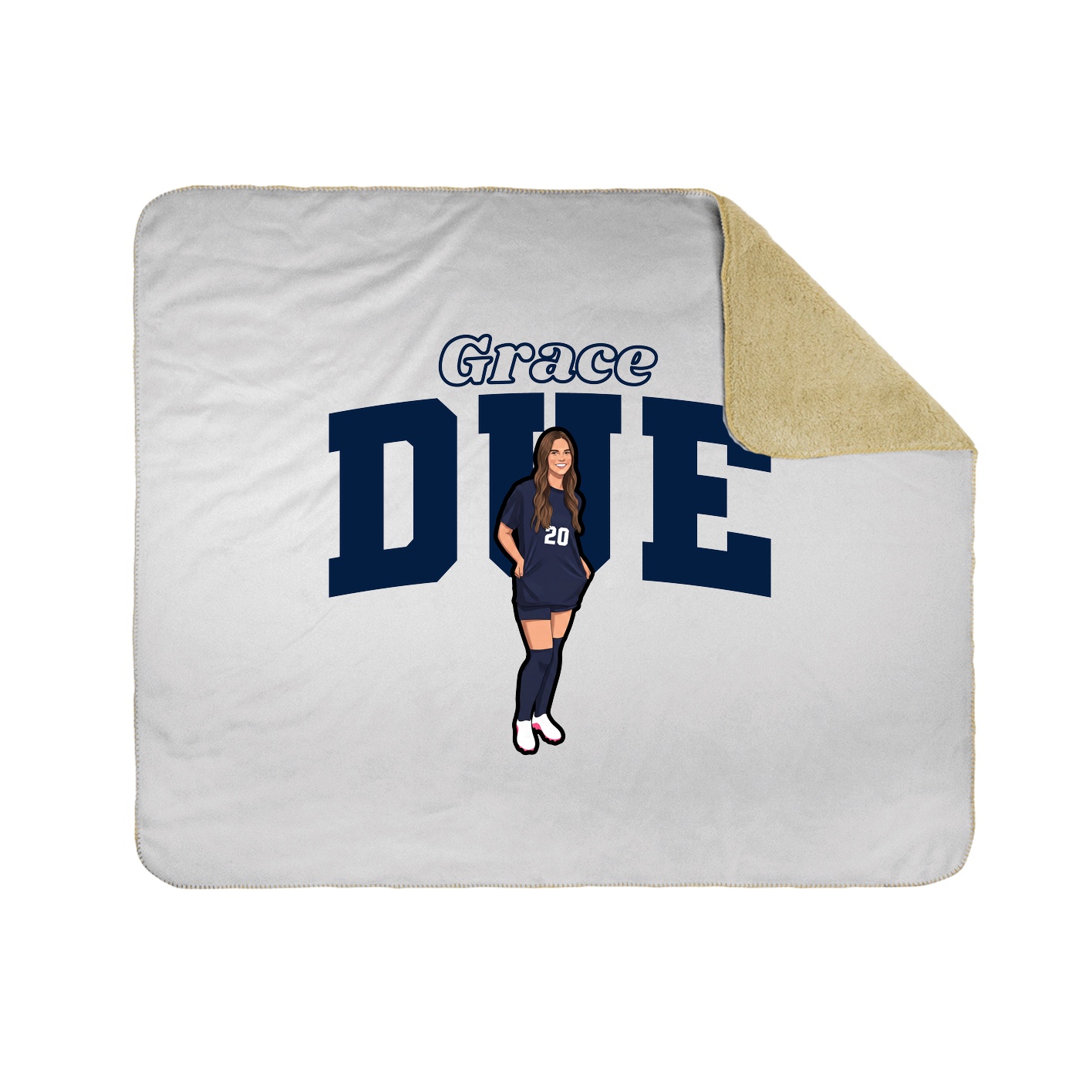 Throw Blanket — Name Arch in White
