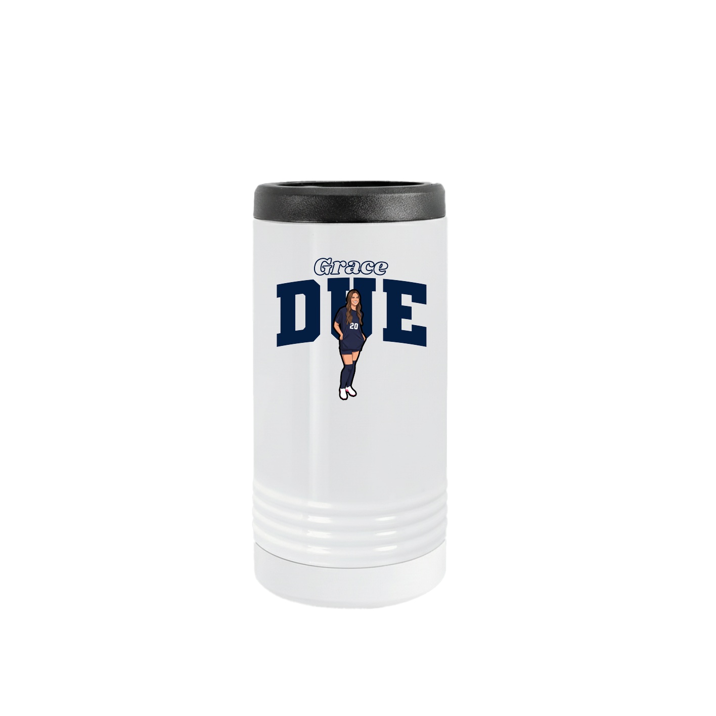 Slim Beverage Holder — Name Arch in White