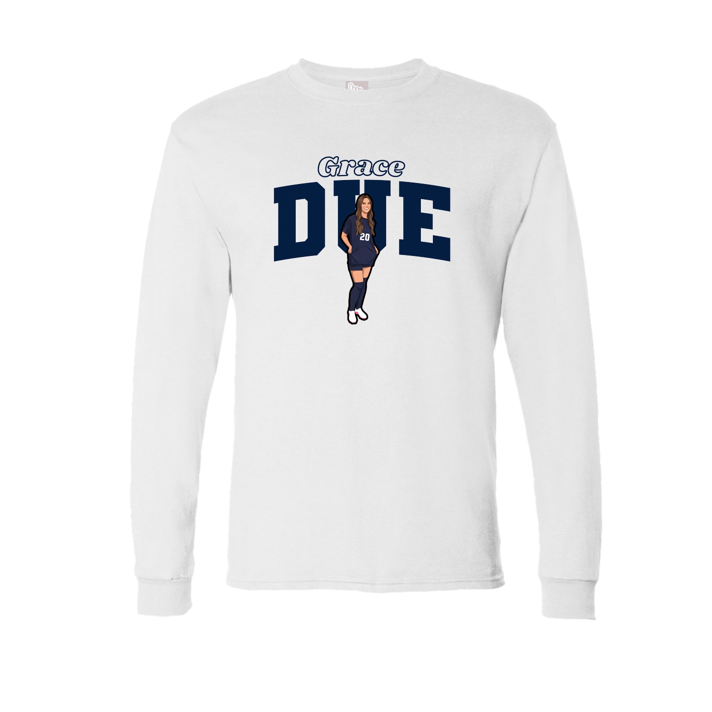 Long Sleeve Tee — Name Arch in White