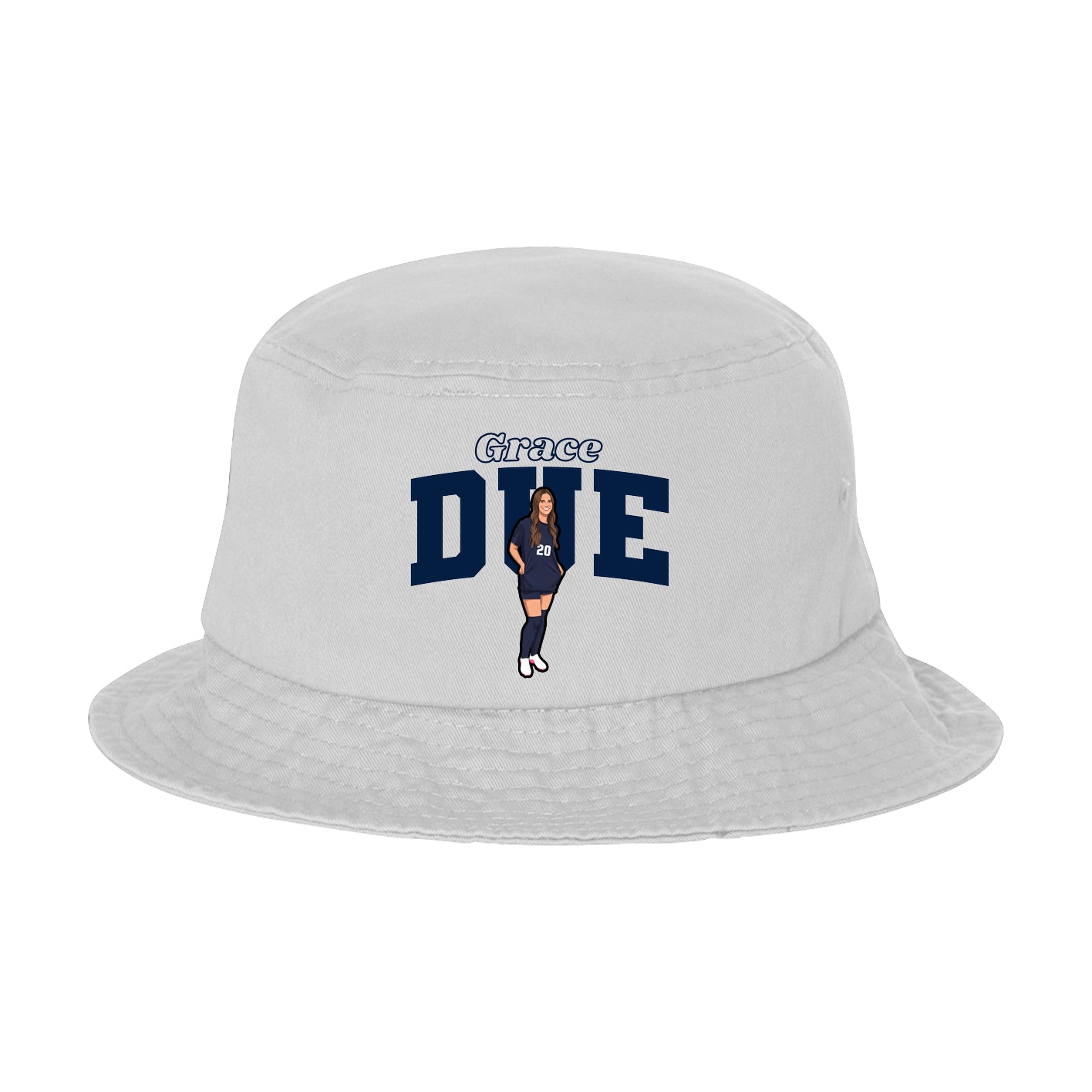 Bucket Cap — Name Arch in White
