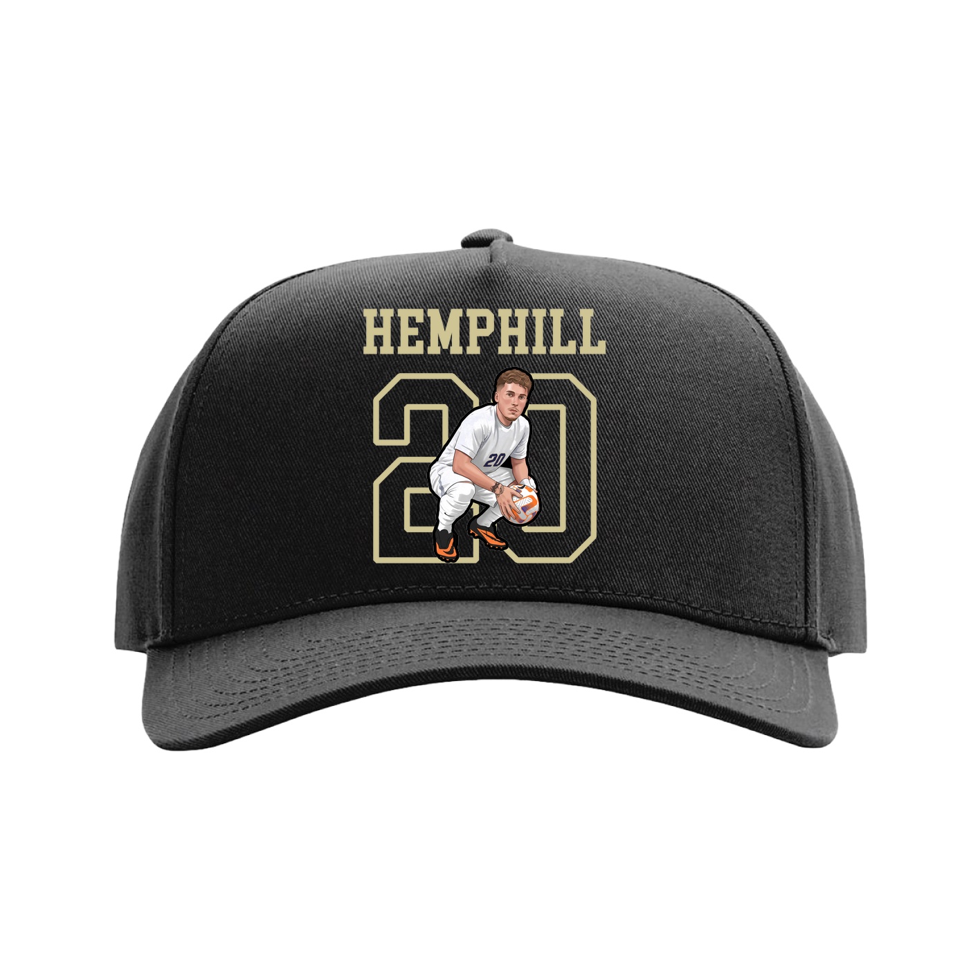 Full Fabric Five-Panel Champ Cap — Shirsey in Black