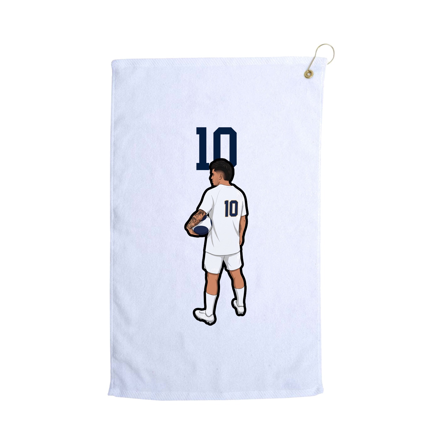 Golf Towel — Number Top in White