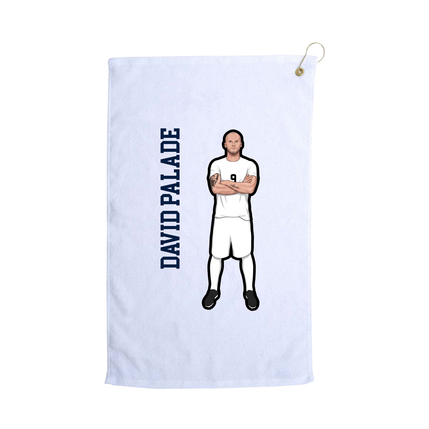 Golf Towel — Name Vertical in White