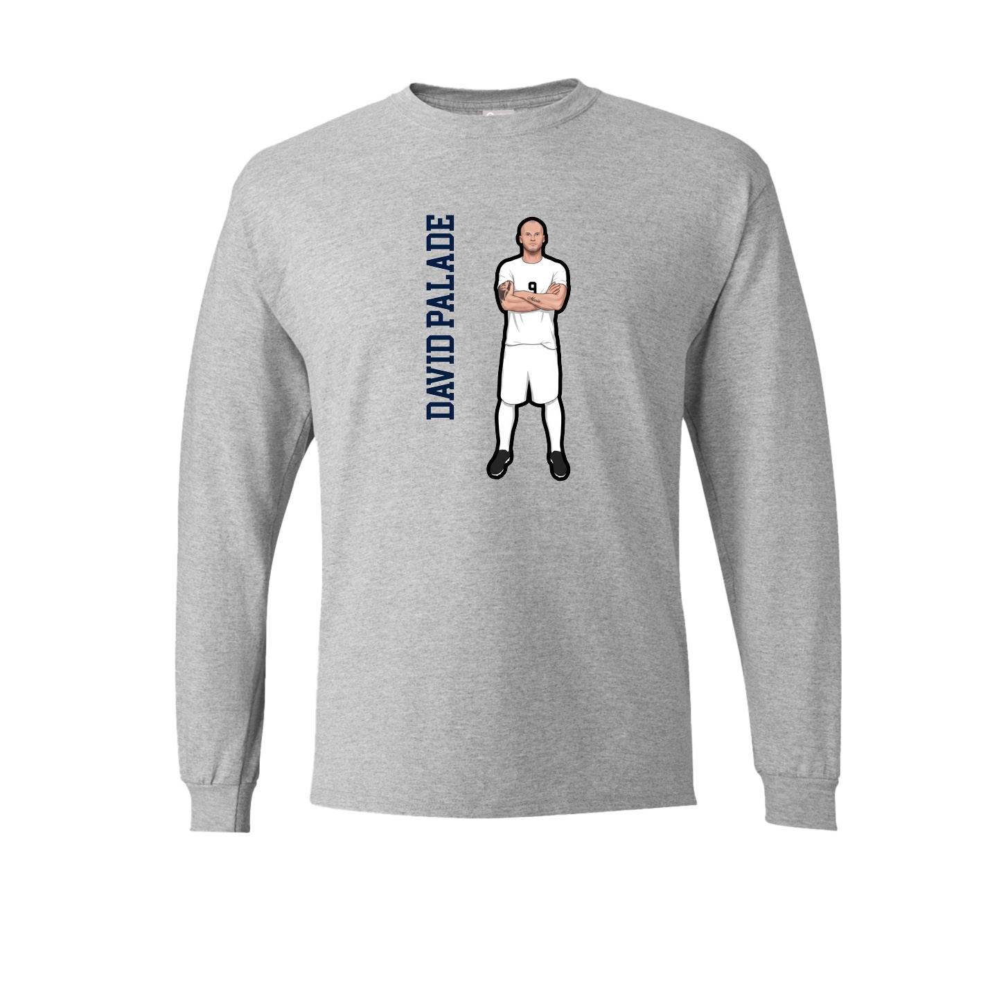 Long Sleeve Tee — Name Vertical in Grey