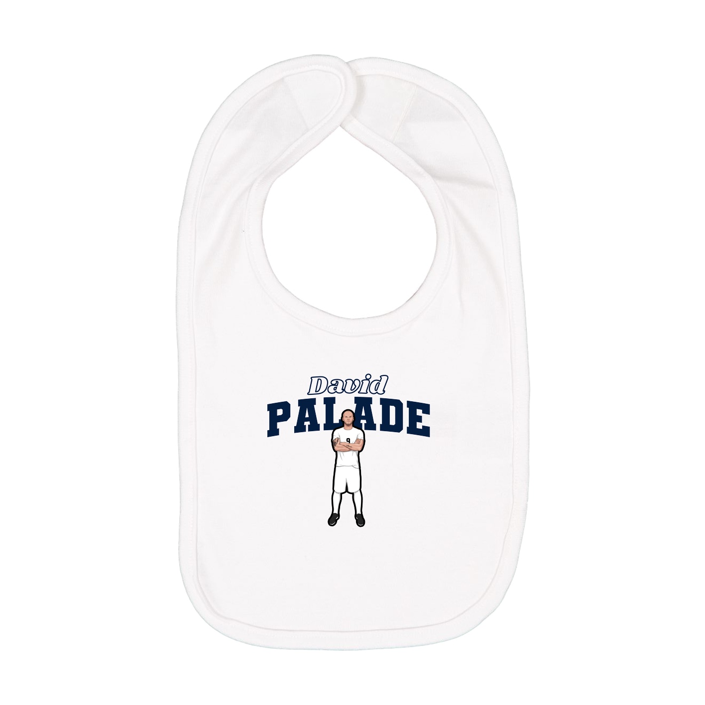 Infant Bib — Name Arch in White