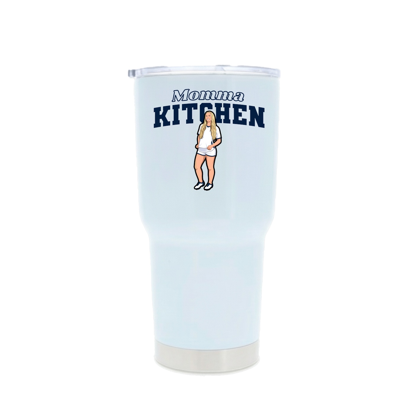 30oz Stainless Steel Tumbler — Mothers Day Block in White