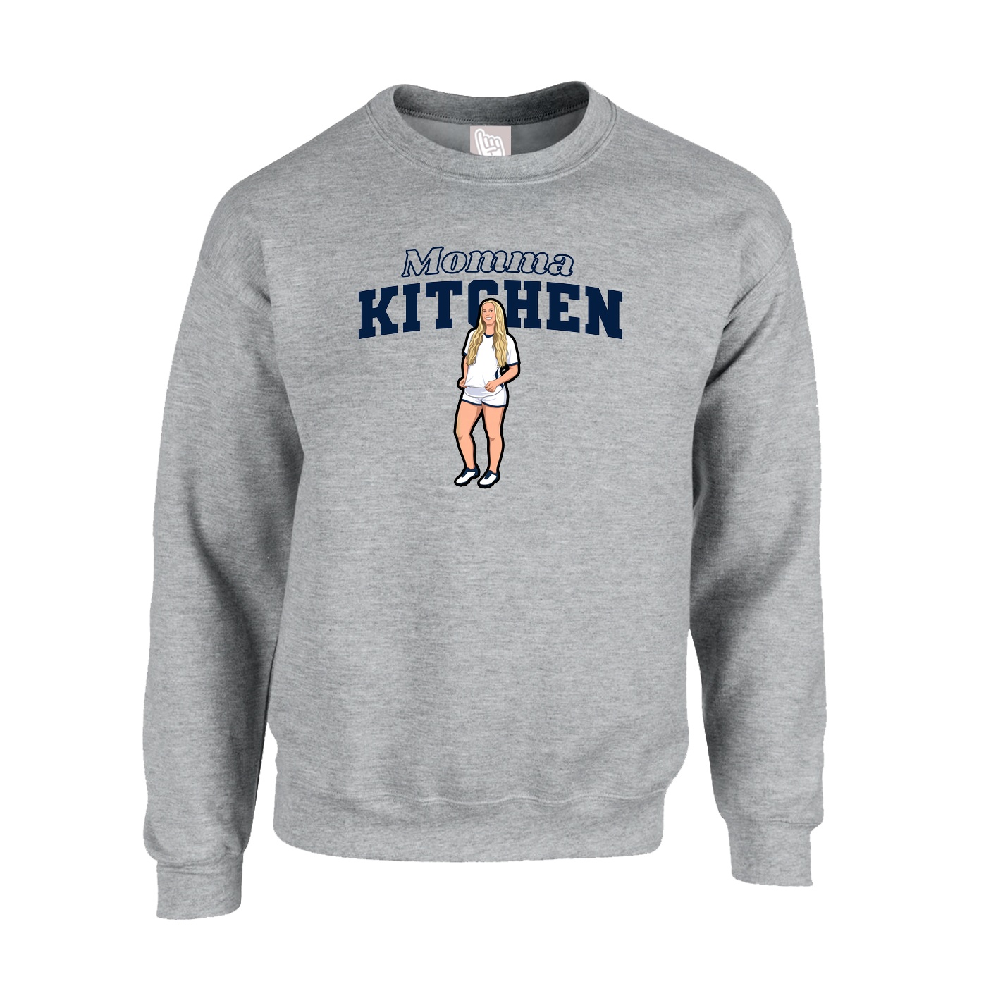 Fleece Crew — Mothers Day Block in Grey