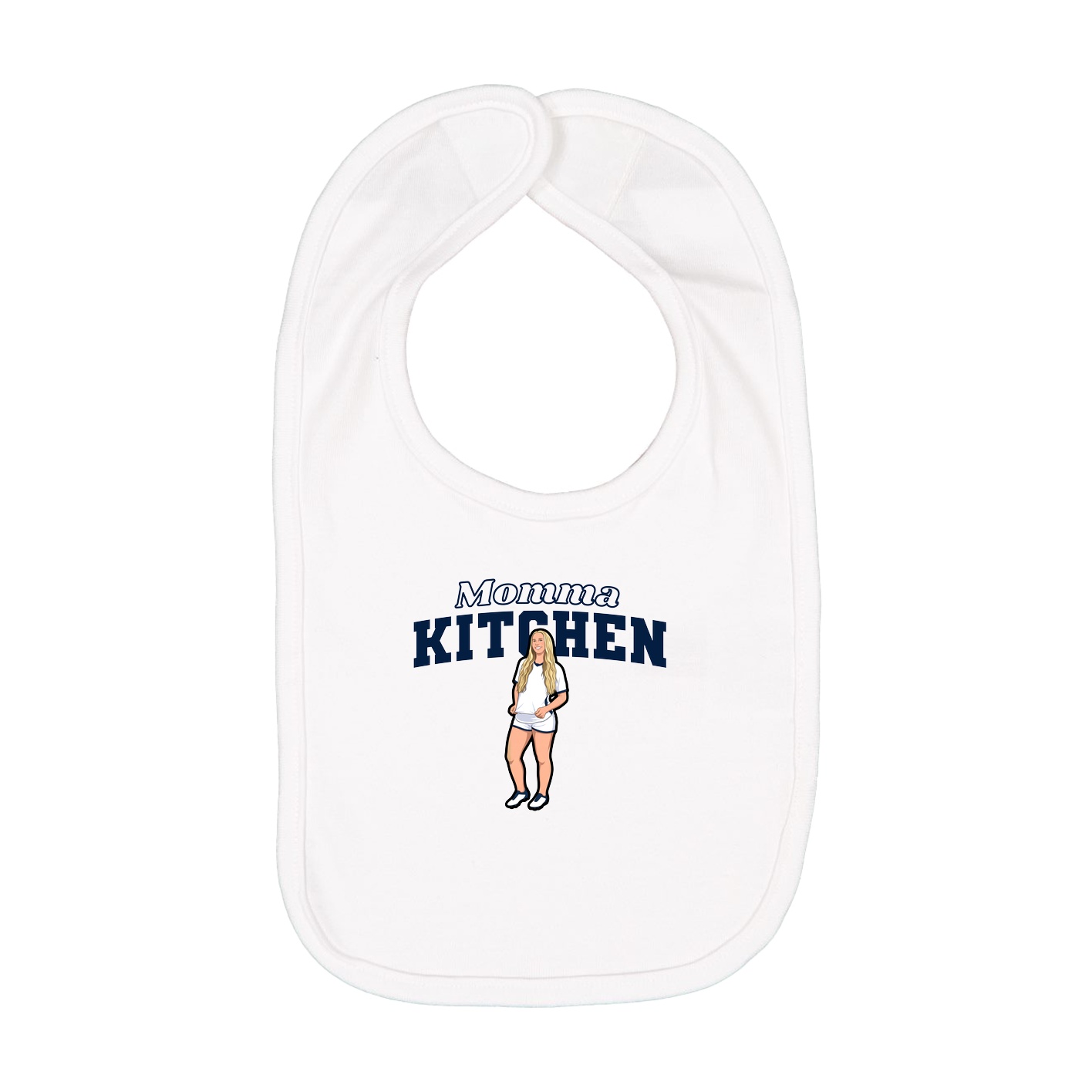 Infant Bib — Mothers Day Block in White