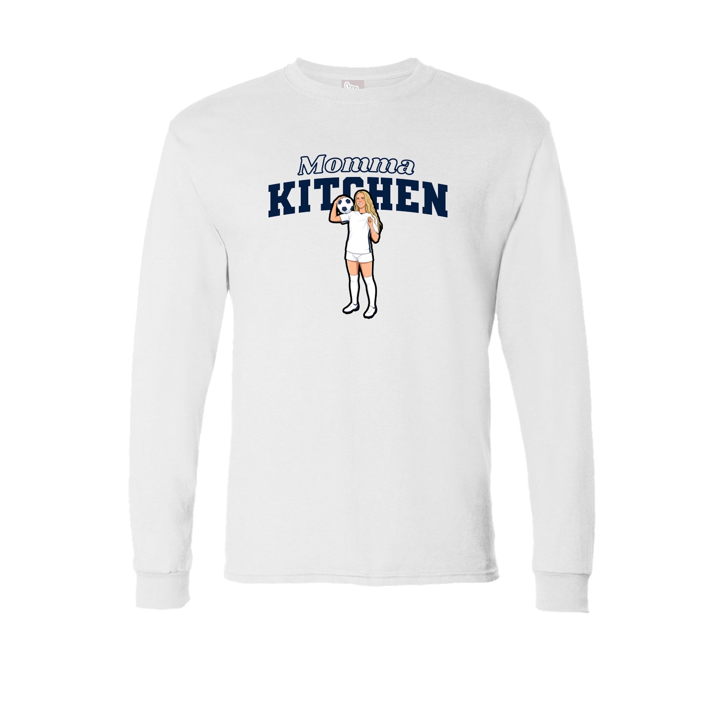 Long Sleeve Tee — Mothers Day Block in White
