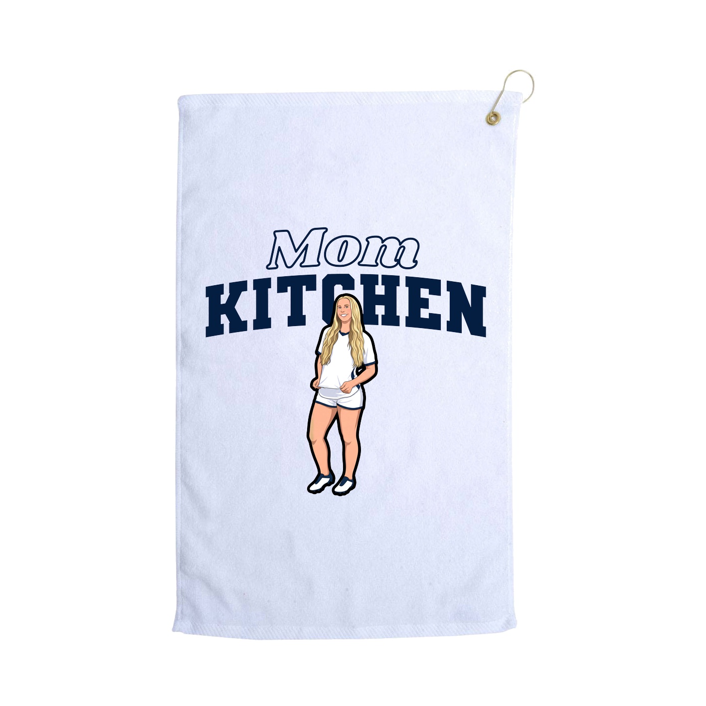 Golf Towel — Mothers Day Block in White