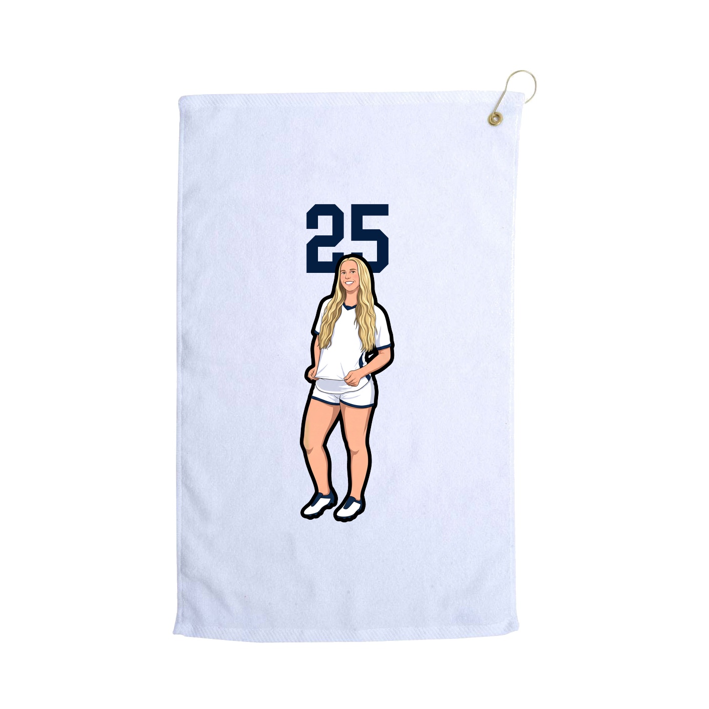 Golf Towel — Number Top in White