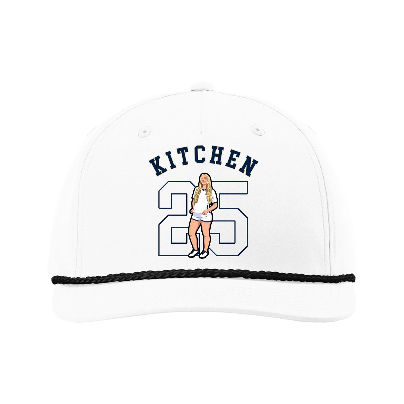 Five-Panel Classic Rope Cap — Shirsey Arch in White