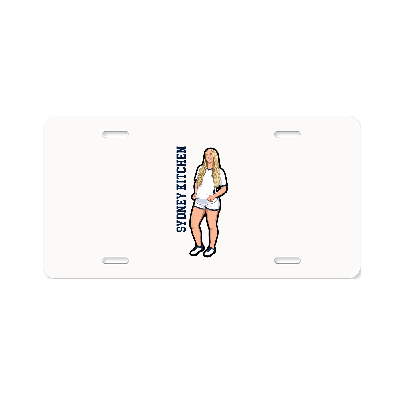 License Plate — Name Vertical in Classic