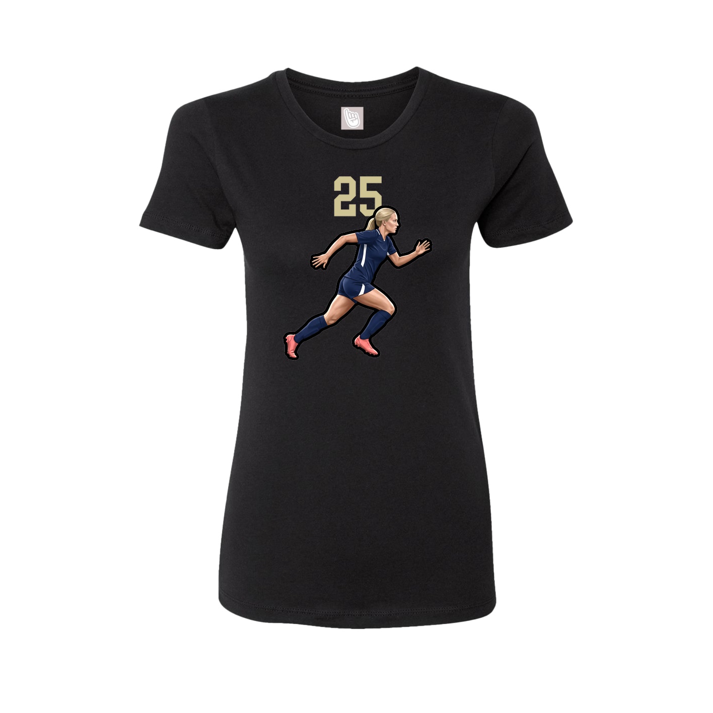 Fitted Women's Tee — Number Top in Black