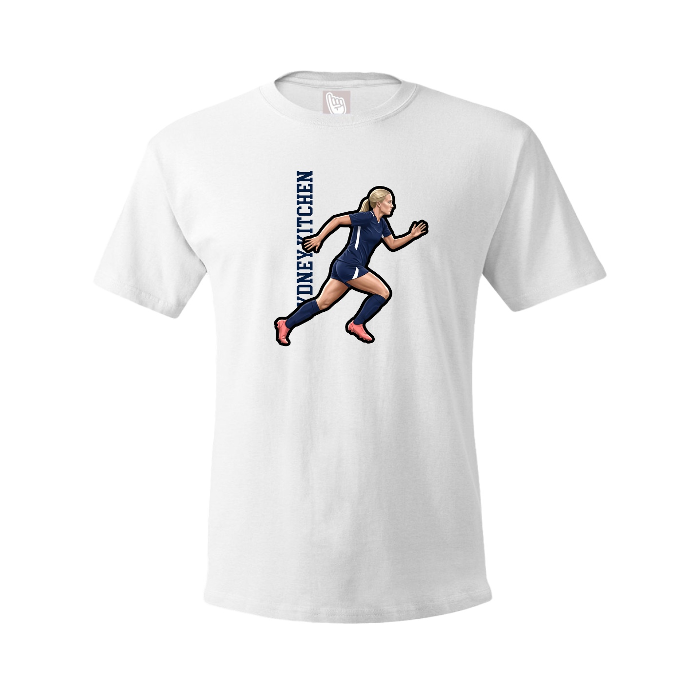 Tee — Name Vertical in White