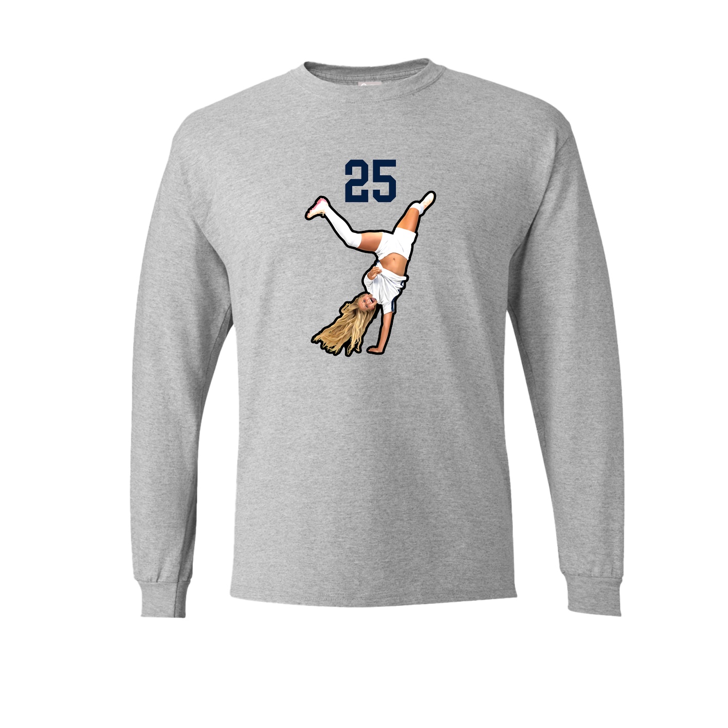 Long Sleeve Tee — Number Top in Grey